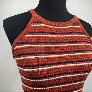 Cloud‎ chaser Knit Sweater Tank Top. Festival. Size small Ruse Blue White Stripe
